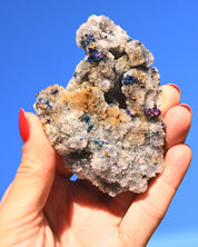 Chalcopyrite on Quartz, 0.275 lb specimen — detail