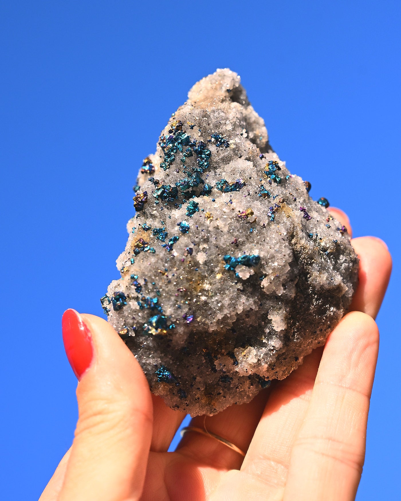 Chalcopyrite on Quartz, 0.4 lb specimen