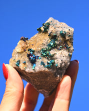 Chalcopyrite on Quartz, 0.501 lb specimen — detail