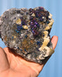 Chalcopyrite on Druzy Quartz 1.46 lb — Casteel Mine