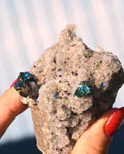 Chalcopyrite on Quartz, 0.17 lb specimen — detail