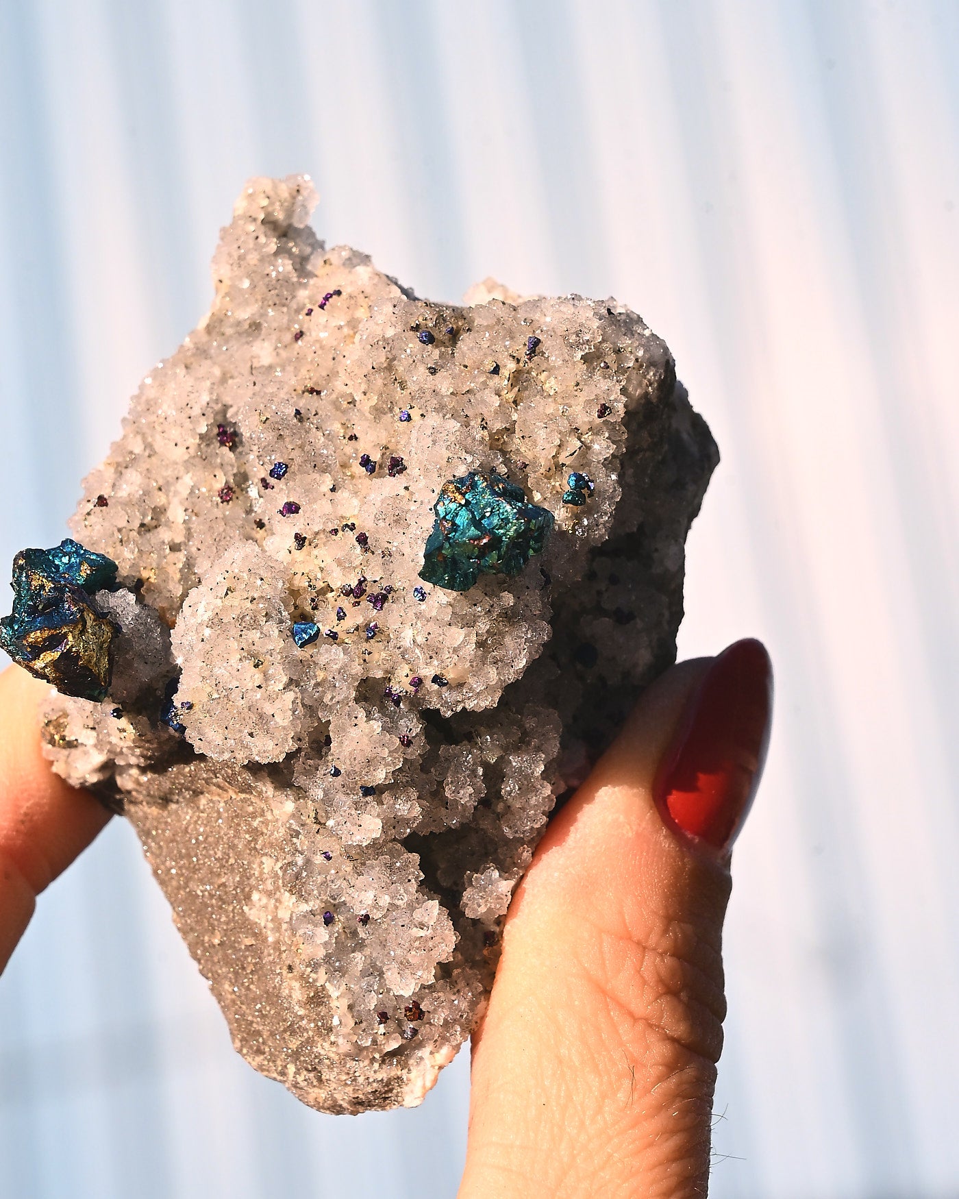 Chalcopyrite on Quartz, 0.17 lb specimen — reverse