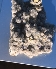 Chalcopyrite on Quartz, 0.3 lb specimen — reverse