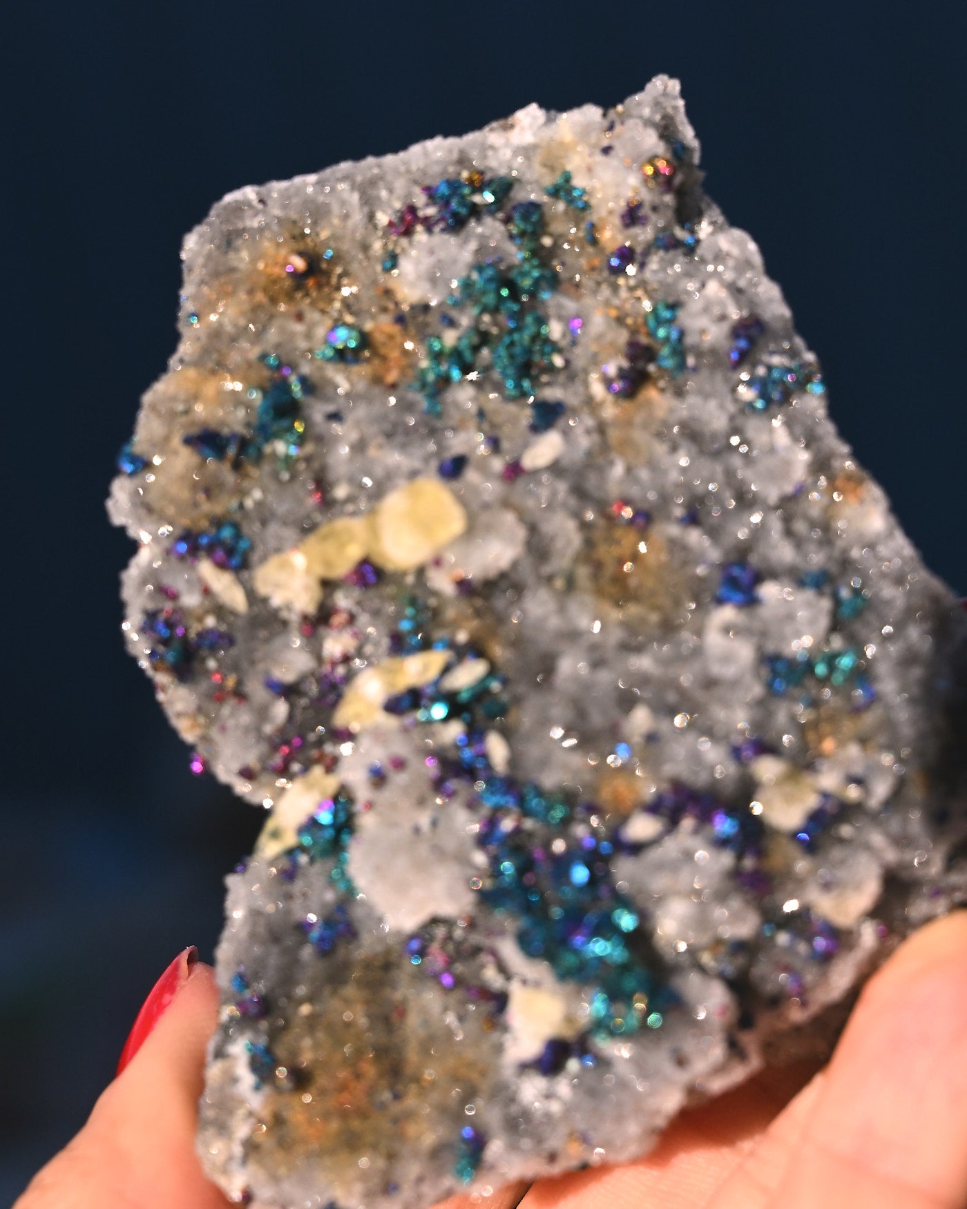 Chalcopyrite on Quartz, 0.425 lb specimen