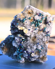 Chalcopyrite on Quartz, 0.425 lb specimen — detail