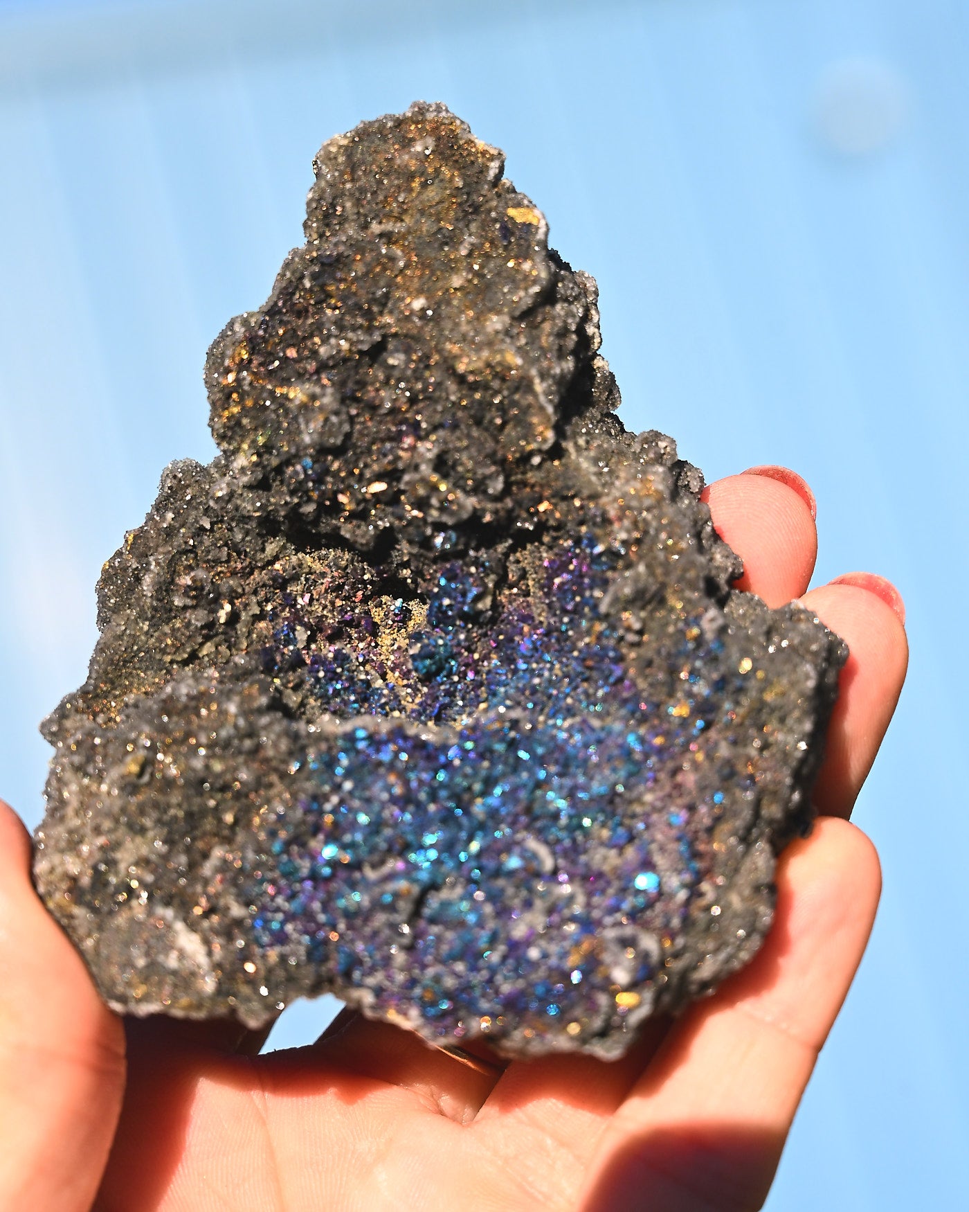 Chalcopyrite on Quartz, 0.5 lb specimen