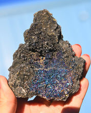 Chalcopyrite on Quartz, 0.5 lb specimen — side view
