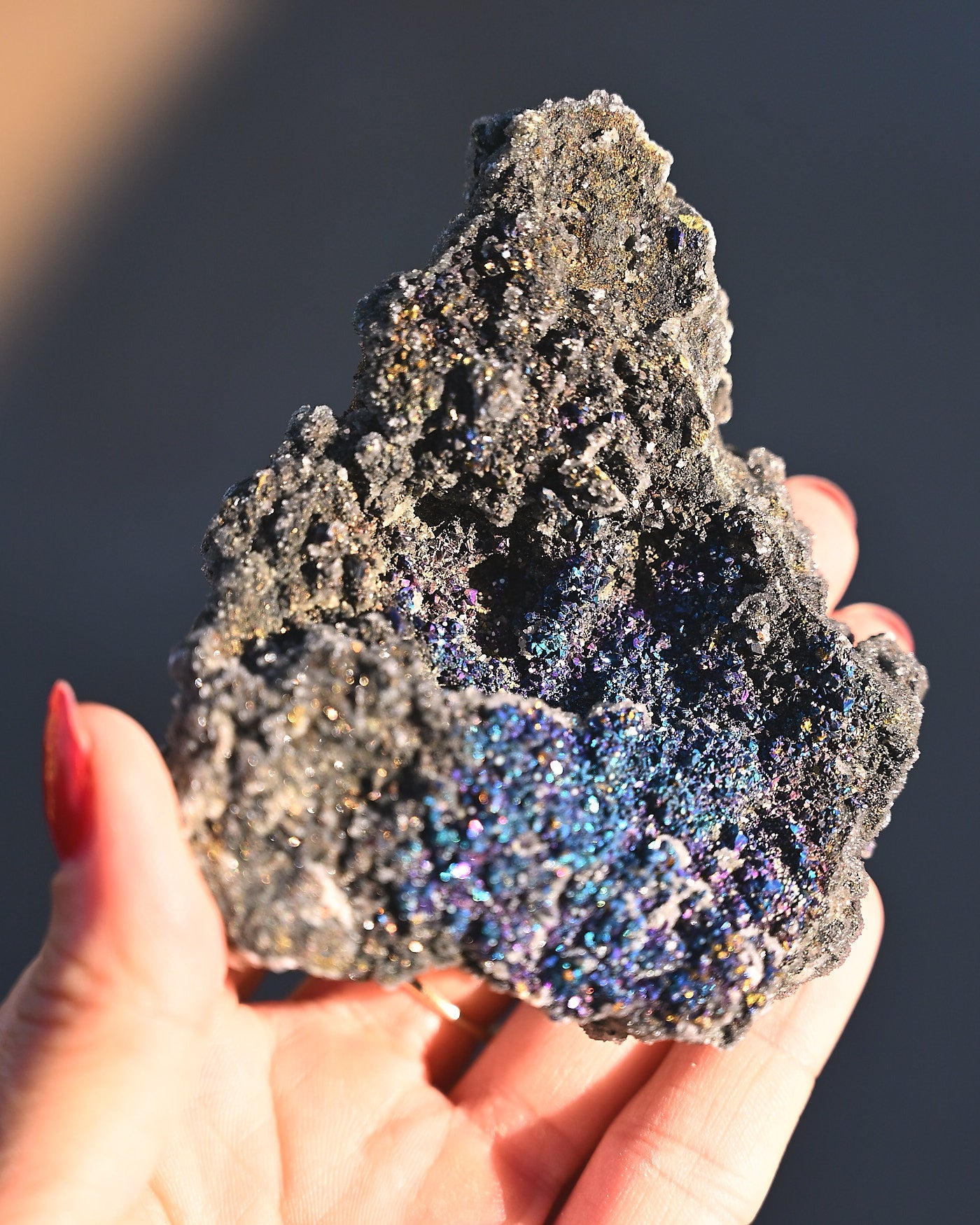 Chalcopyrite on Quartz, 0.5 lb specimen — reverse
