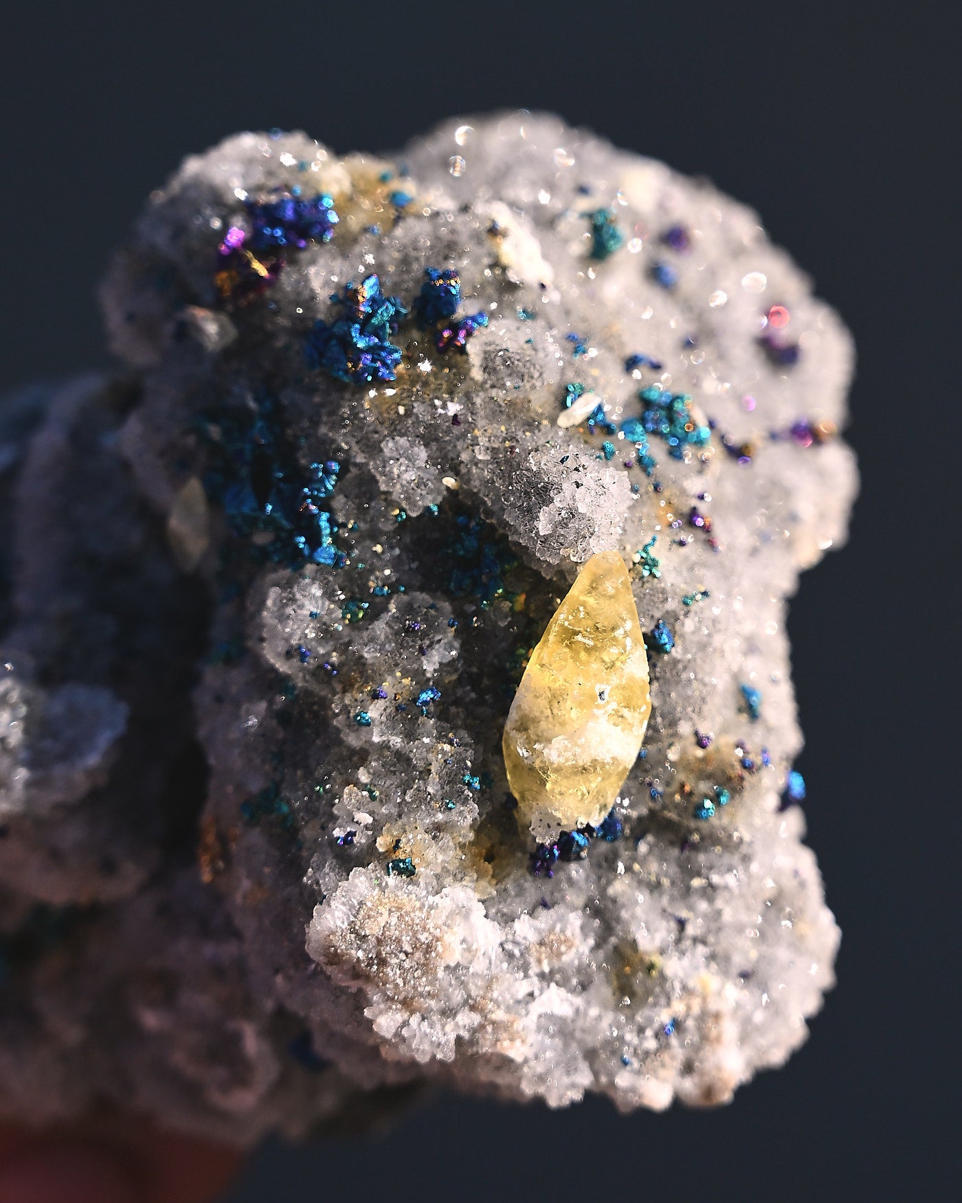 Chalcopyrite on Quartz, 0.515 lb specimen — reverse