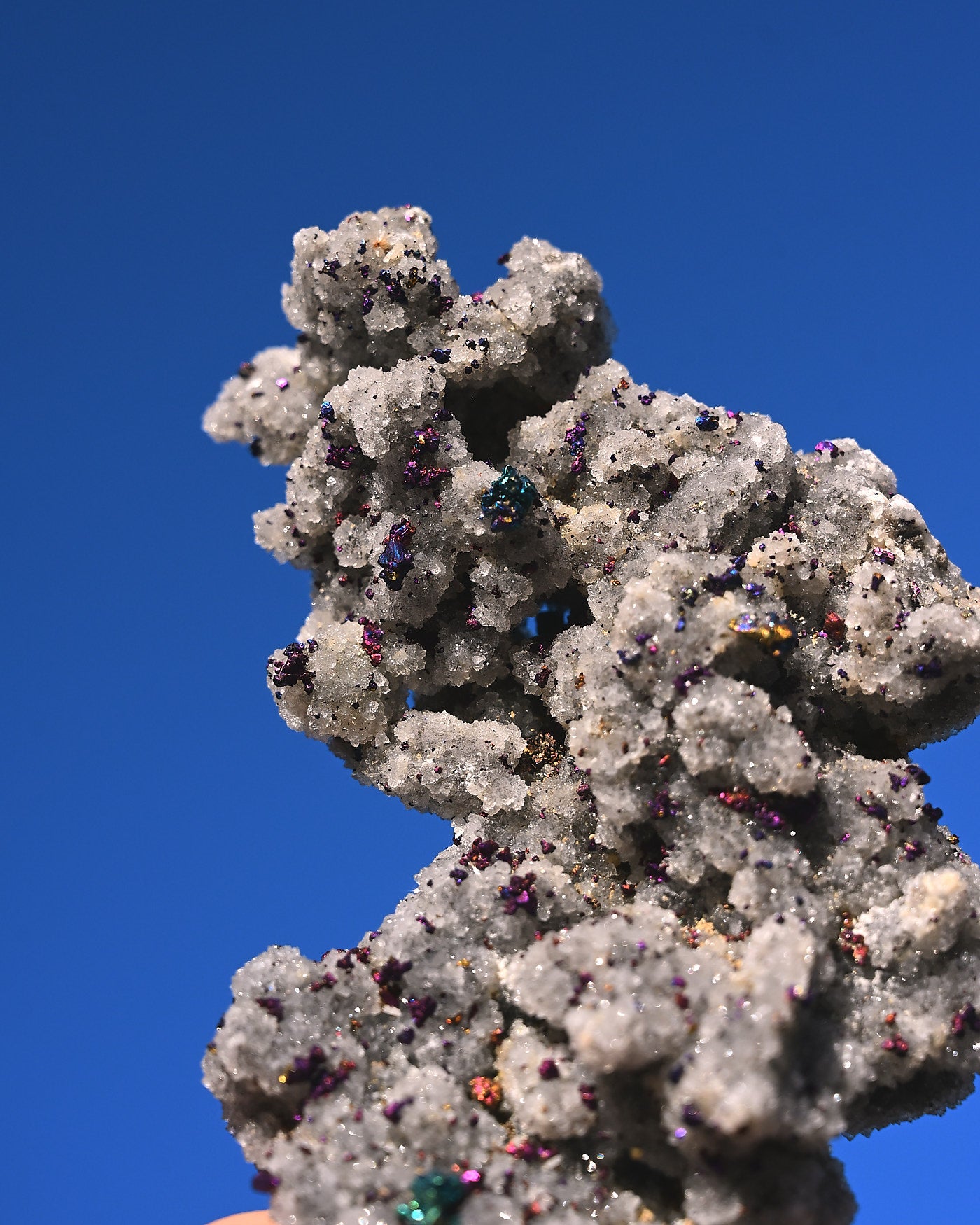 Chalcopyrite on Quartz, 0.75 lb specimen — side view