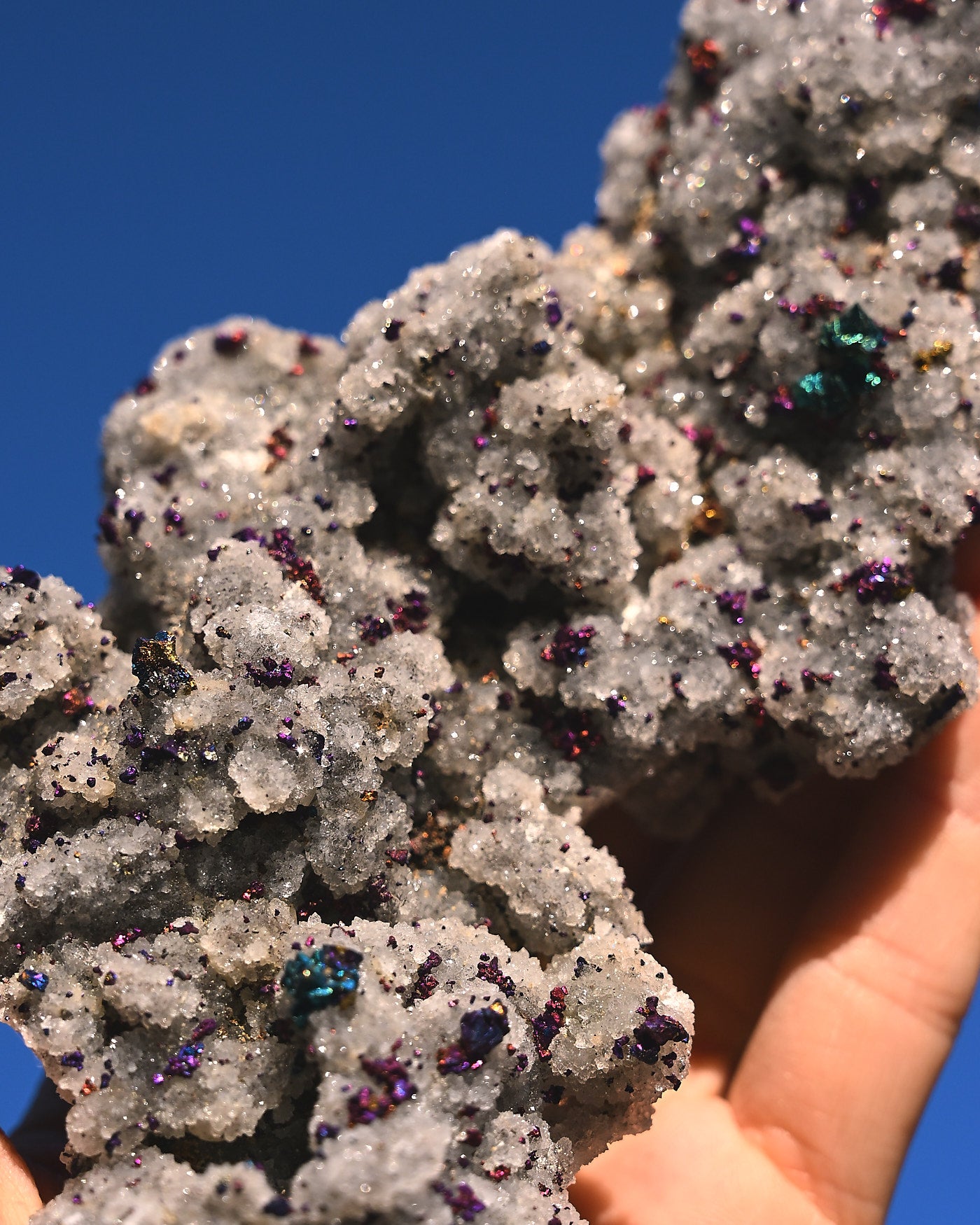 Chalcopyrite on Quartz, 0.75 lb specimen — reverse