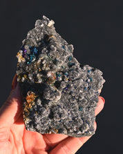 Chalcopyrite on Quartz, 0.815 lb specimen — detail