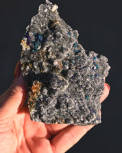 Chalcopyrite on Quartz, 0.815 lb specimen — reverse