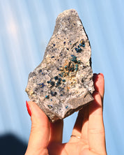 Chalcopyrite on Quartz, 1.01 lb specimen