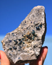 Chalcopyrite on Quartz, 1.01 lb specimen — reverse