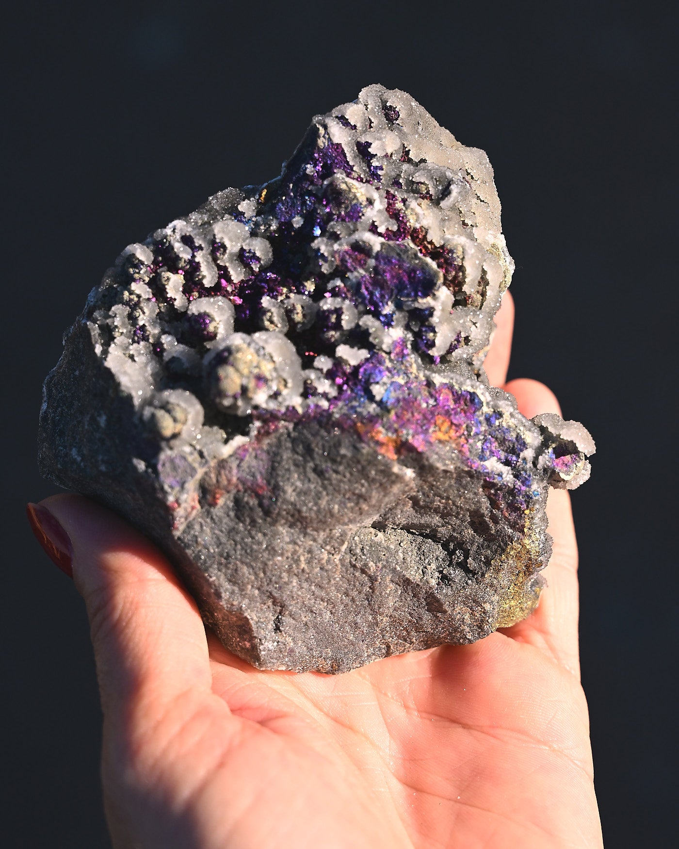 Chalcopyrite on Quartz, 1.155 lb specimen