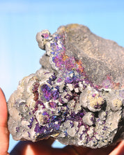 Chalcopyrite on Quartz, 1.155 lb specimen — side view
