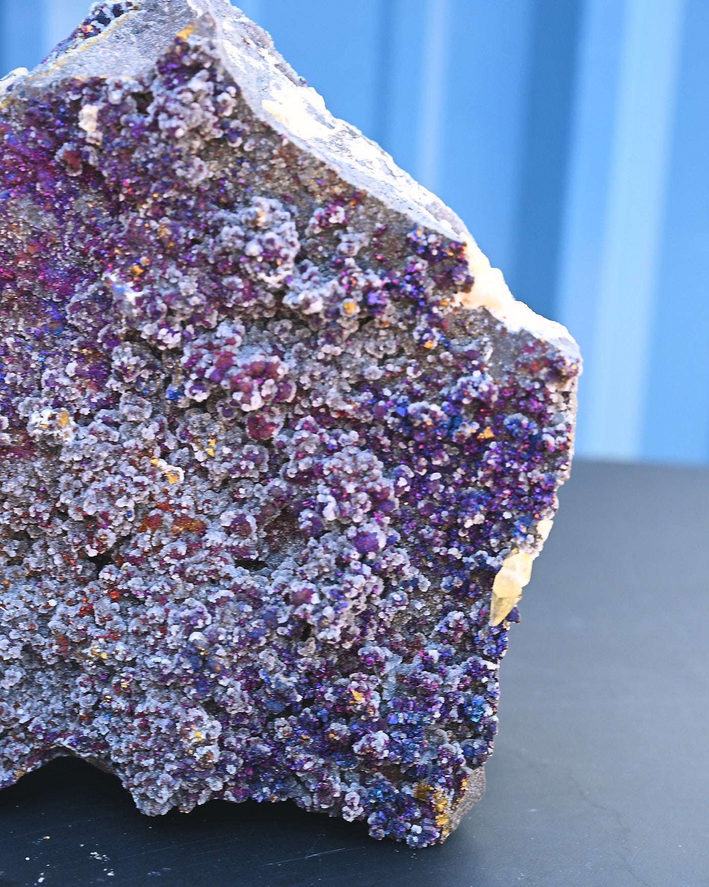 Chalcopyrite, Quartz and Dolomite, 19.7 lb statement specimen — side view
