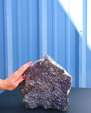 Chalcopyrite, Quartz and Dolomite, 19.7 lb statement specimen — reverse