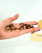 Citrine Geometric Diamond in hand