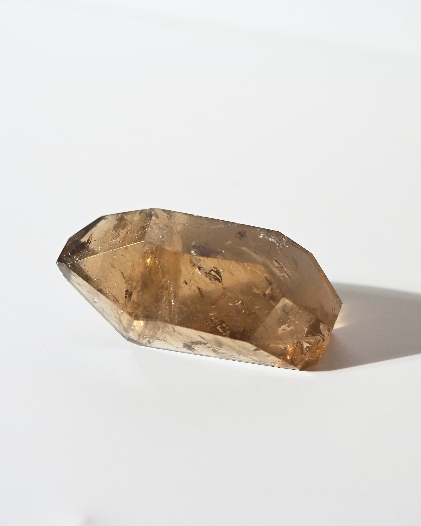 Natural smoky citrine point close-up detail