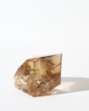 Smoky Citrine Geometric Free Form 132g on oak surface