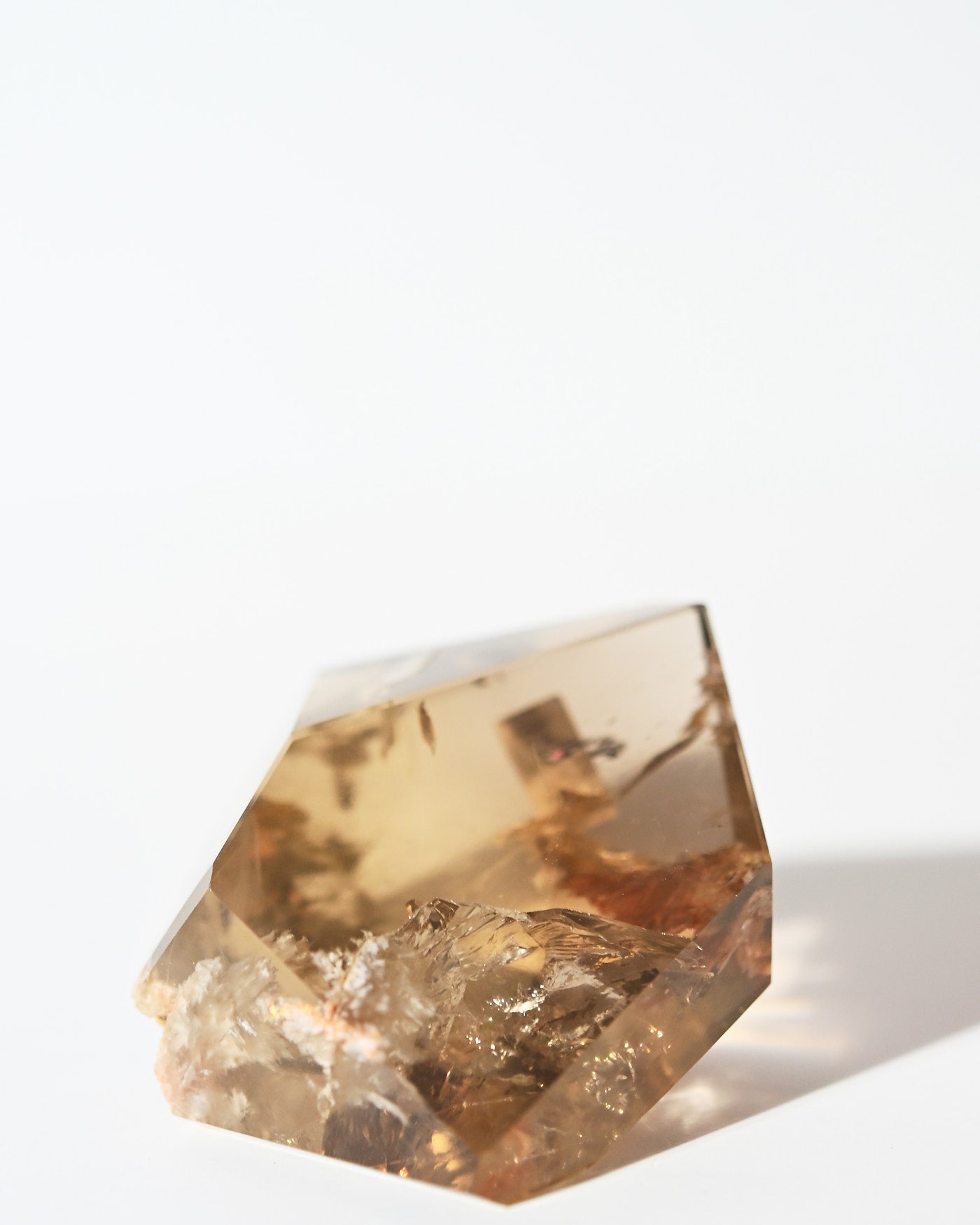 Smoky Citrine Geometric Free Form 132g angle view