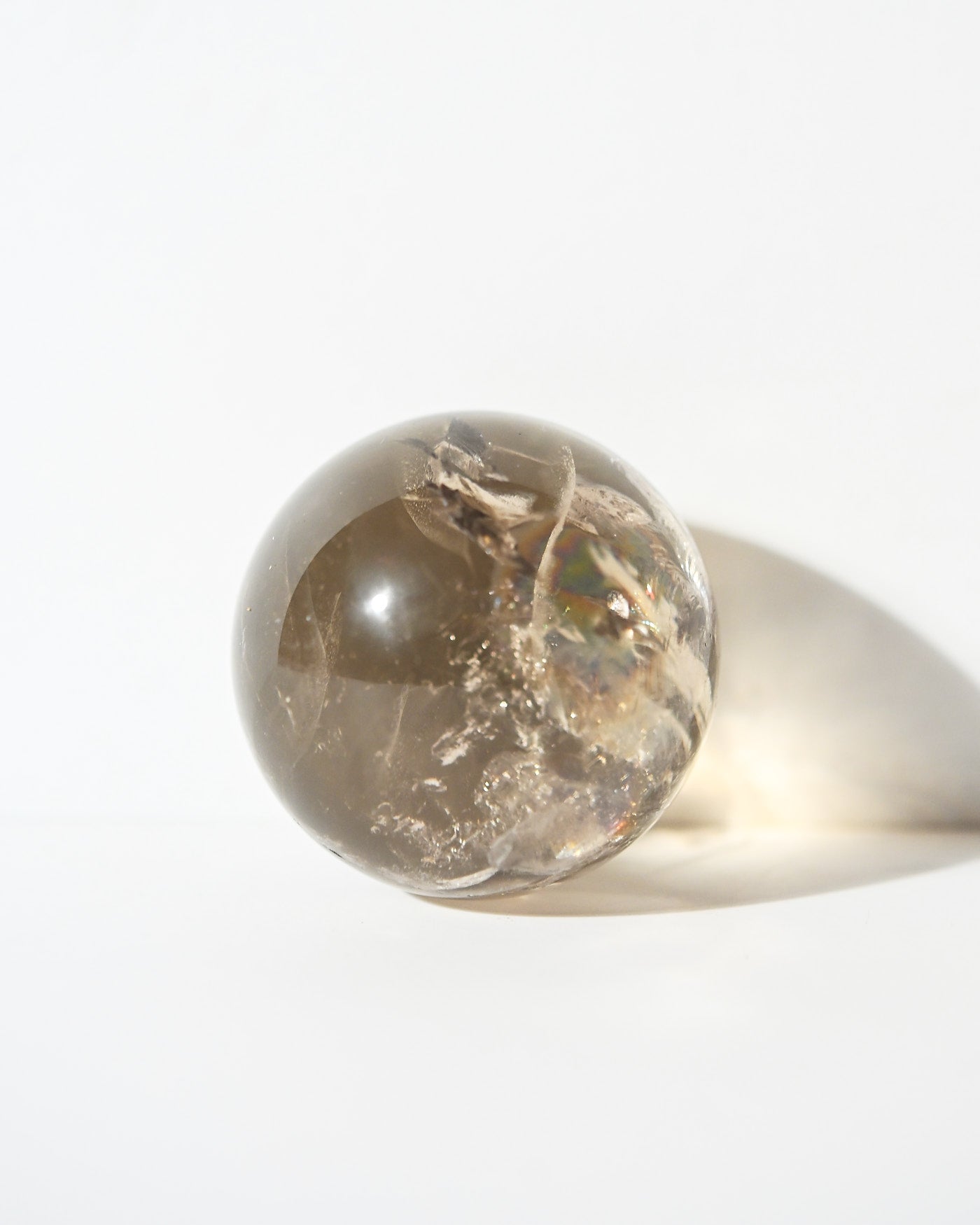 Smoky Citrine Sphere 160g inclusions detail