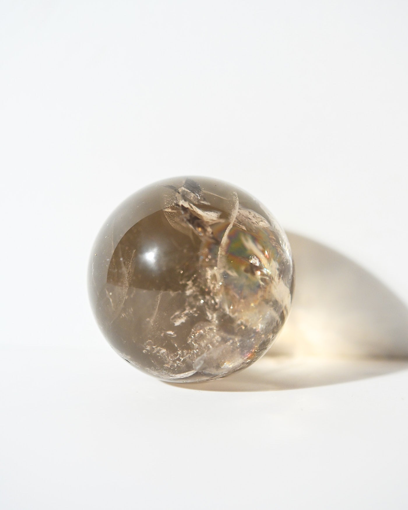Smoky Citrine Sphere 160g side view