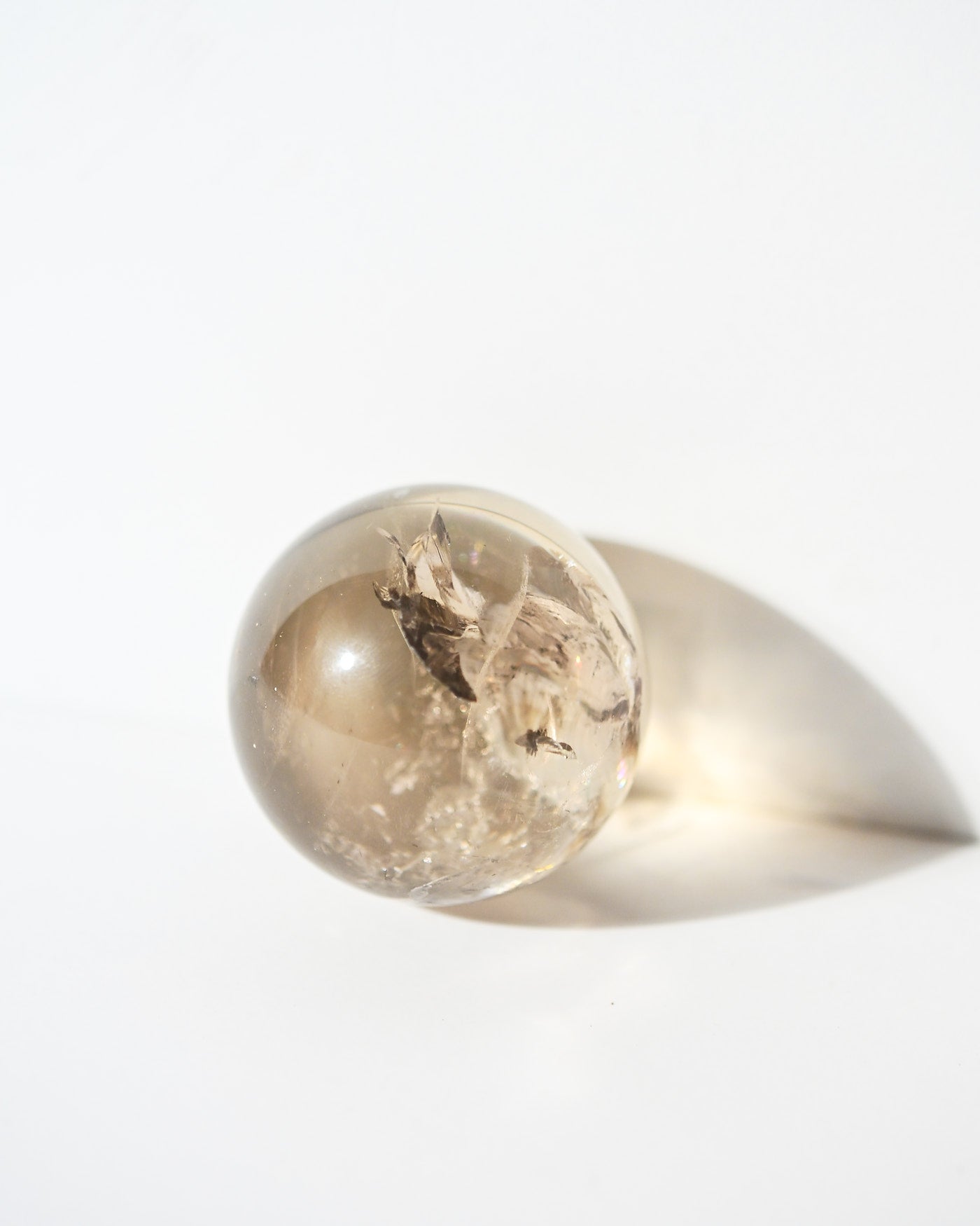 Smoky Citrine Sphere 160g phantom inclusions