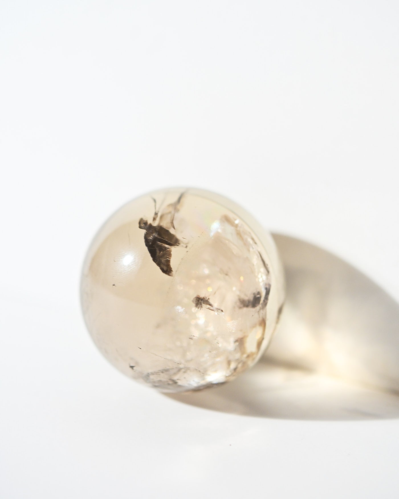 Smoky Citrine Sphere 160g top angle