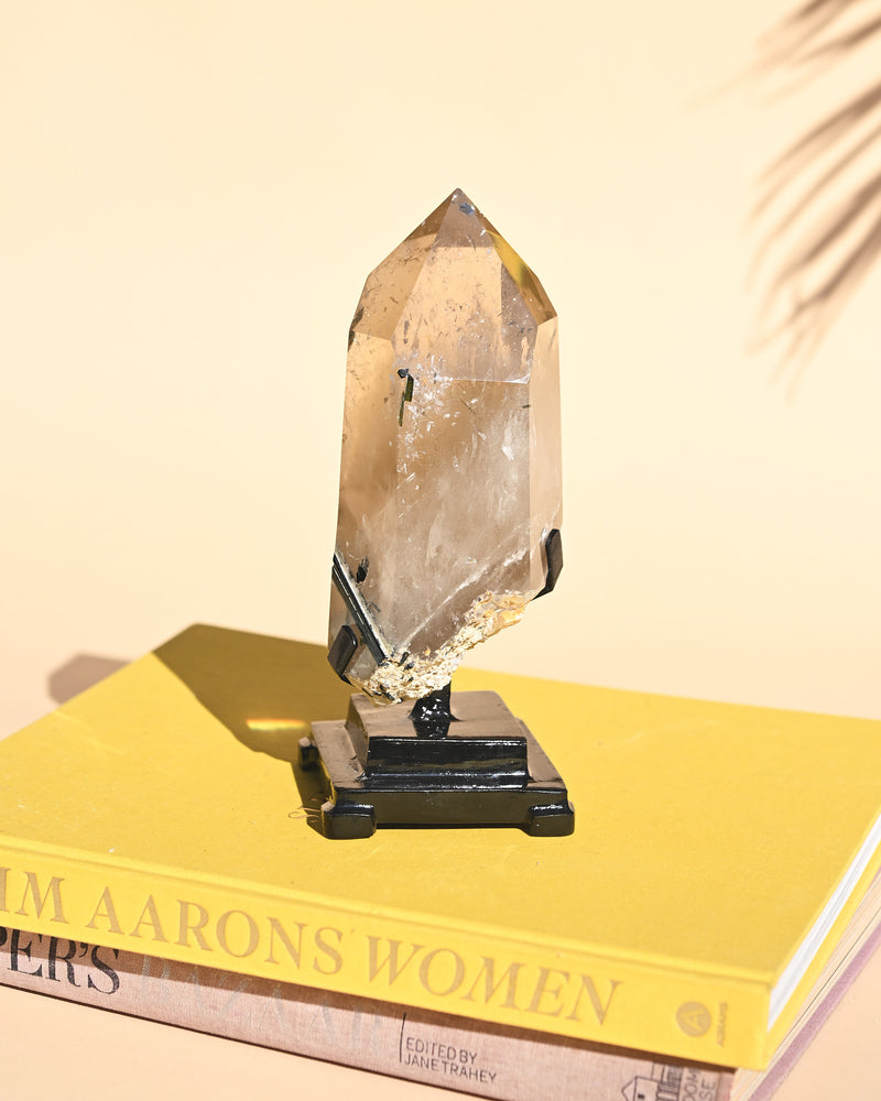 Citrine with Green Tourmaline — Mounted Collector Specimen