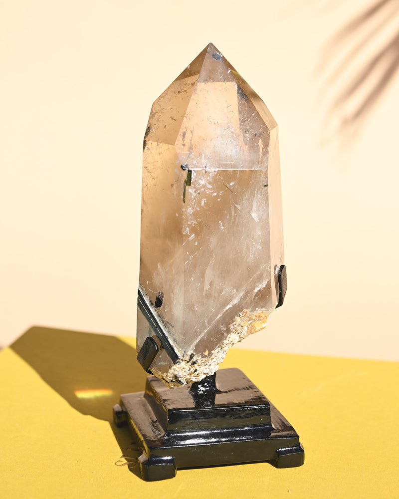 Citrine with Green Tourmaline — Mounted Collector Specimen