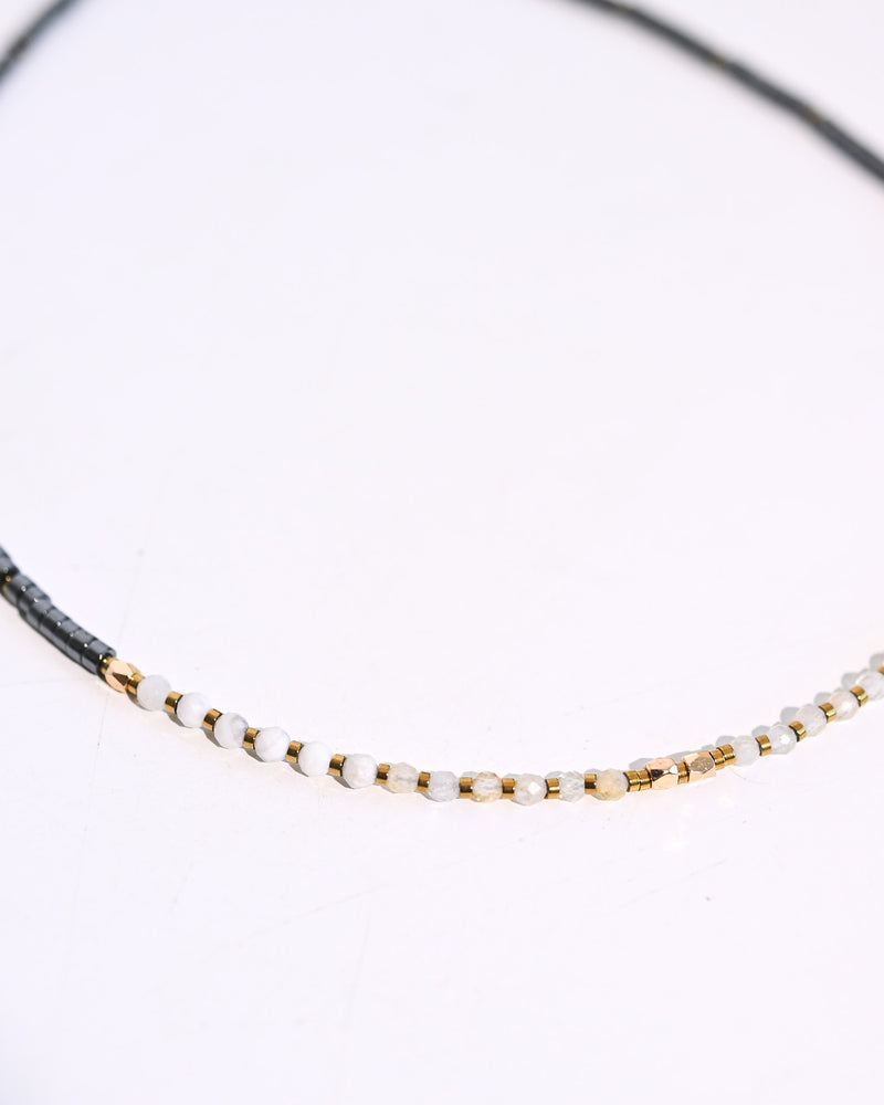 Empath Protection Necklace - Citrine, Howlite + Hematite
