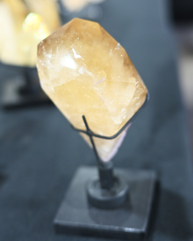 Citrine with Lepidolite on Custom Stand
