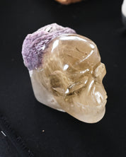 Citrine & Lepidolite Skull Carving, Brazil (1.4kg)