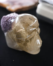 Citrine & Lepidolite Skull Carving, Brazil (1.4kg)