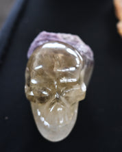 Citrine & Lepidolite Skull Carving, Brazil (1.4kg)