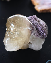 Citrine & Lepidolite Skull Carving, Brazil (1.4kg)