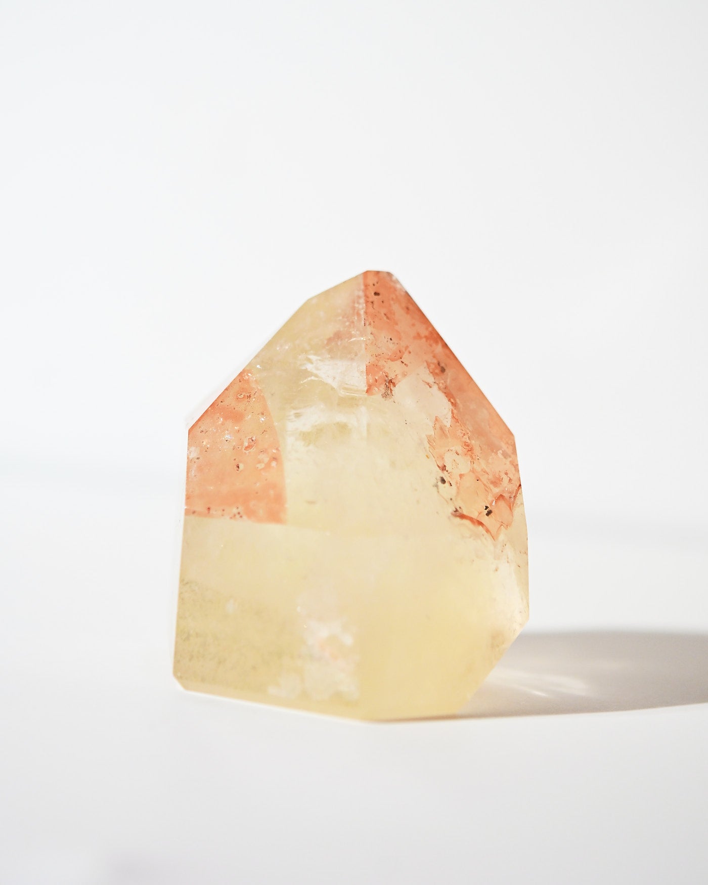 Natural citrine tower 416g side view