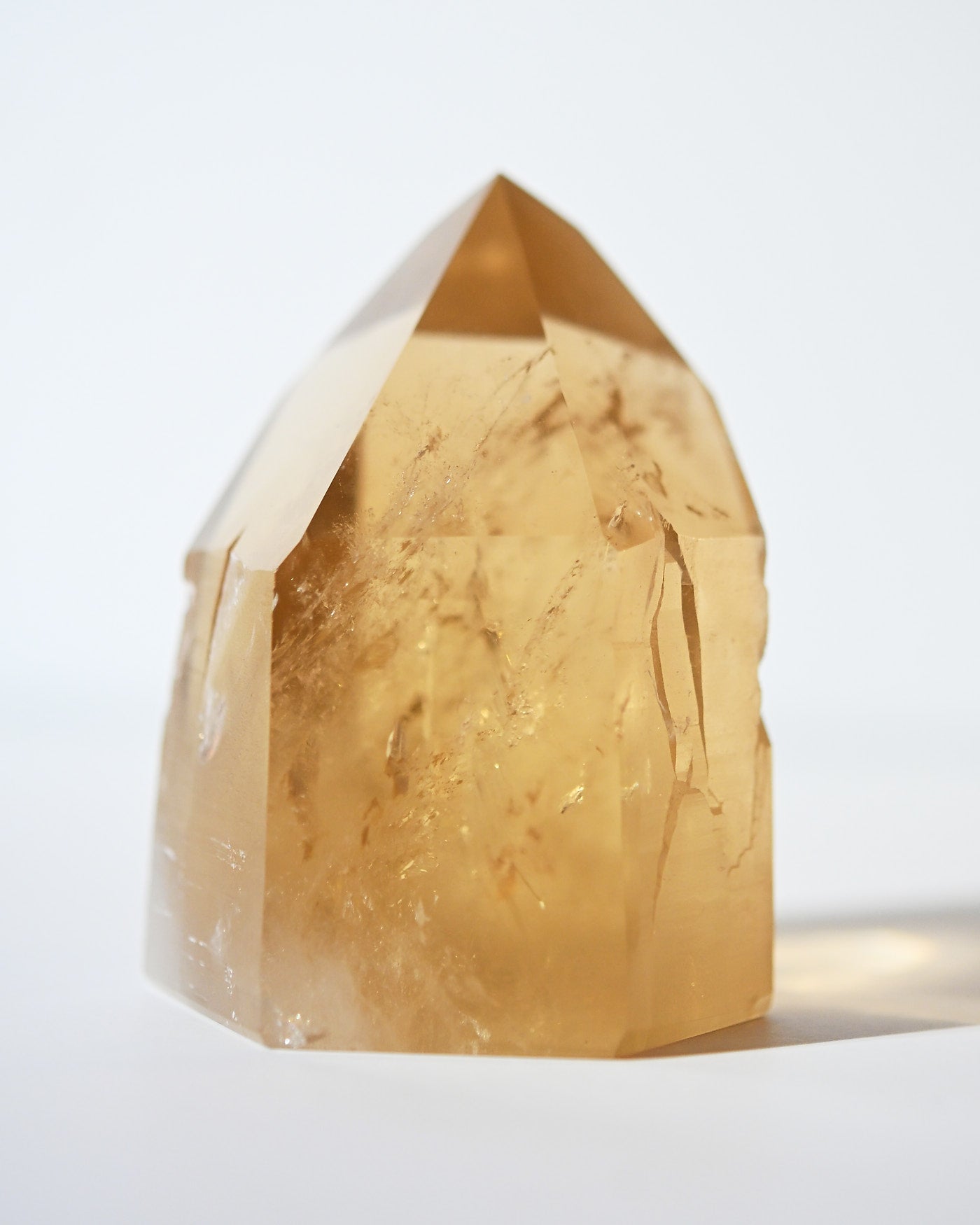 Citrine Tower 459g close up facets