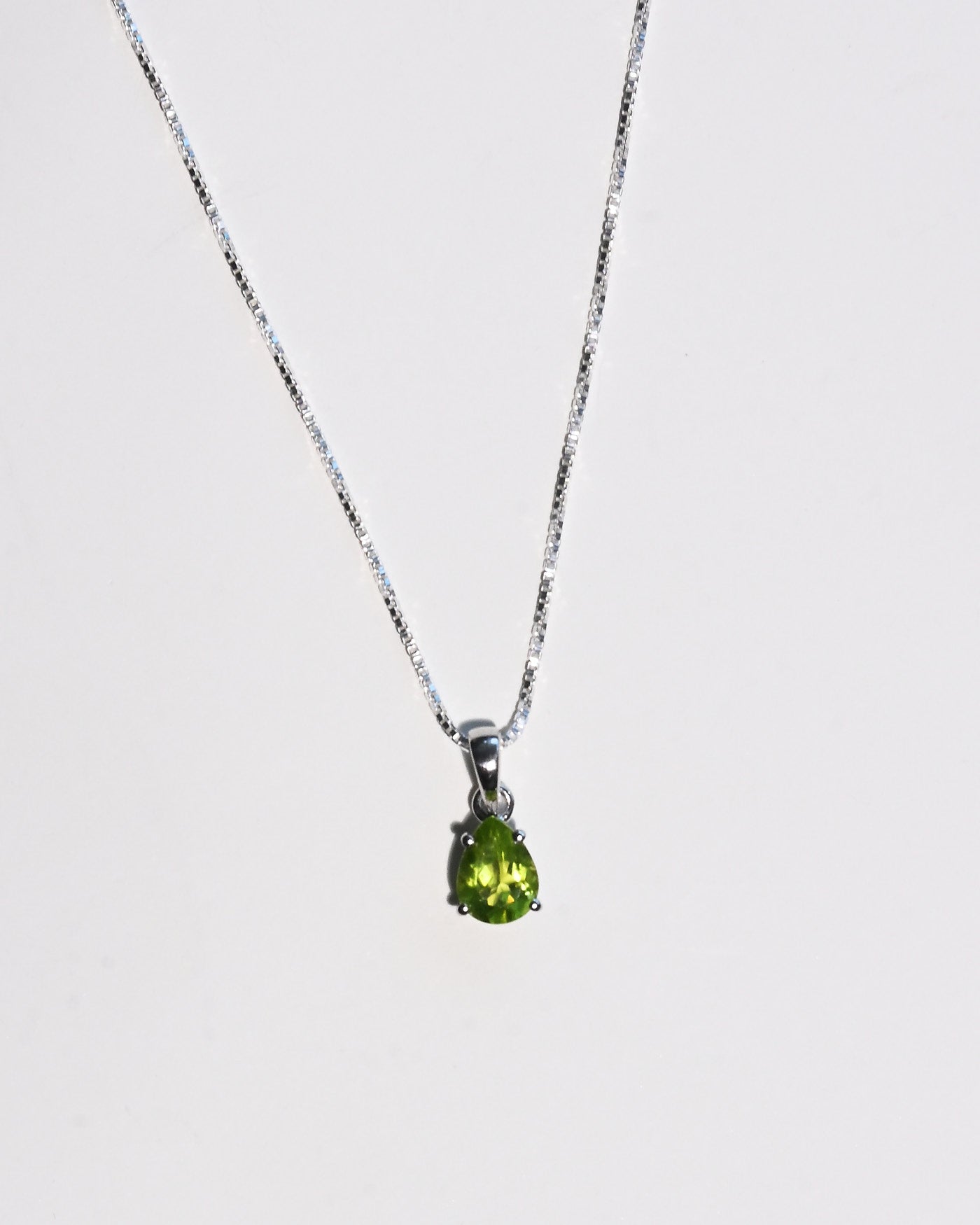 Peridot pendant necklace sterling silver