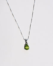 Peridot pendant necklace sterling silver