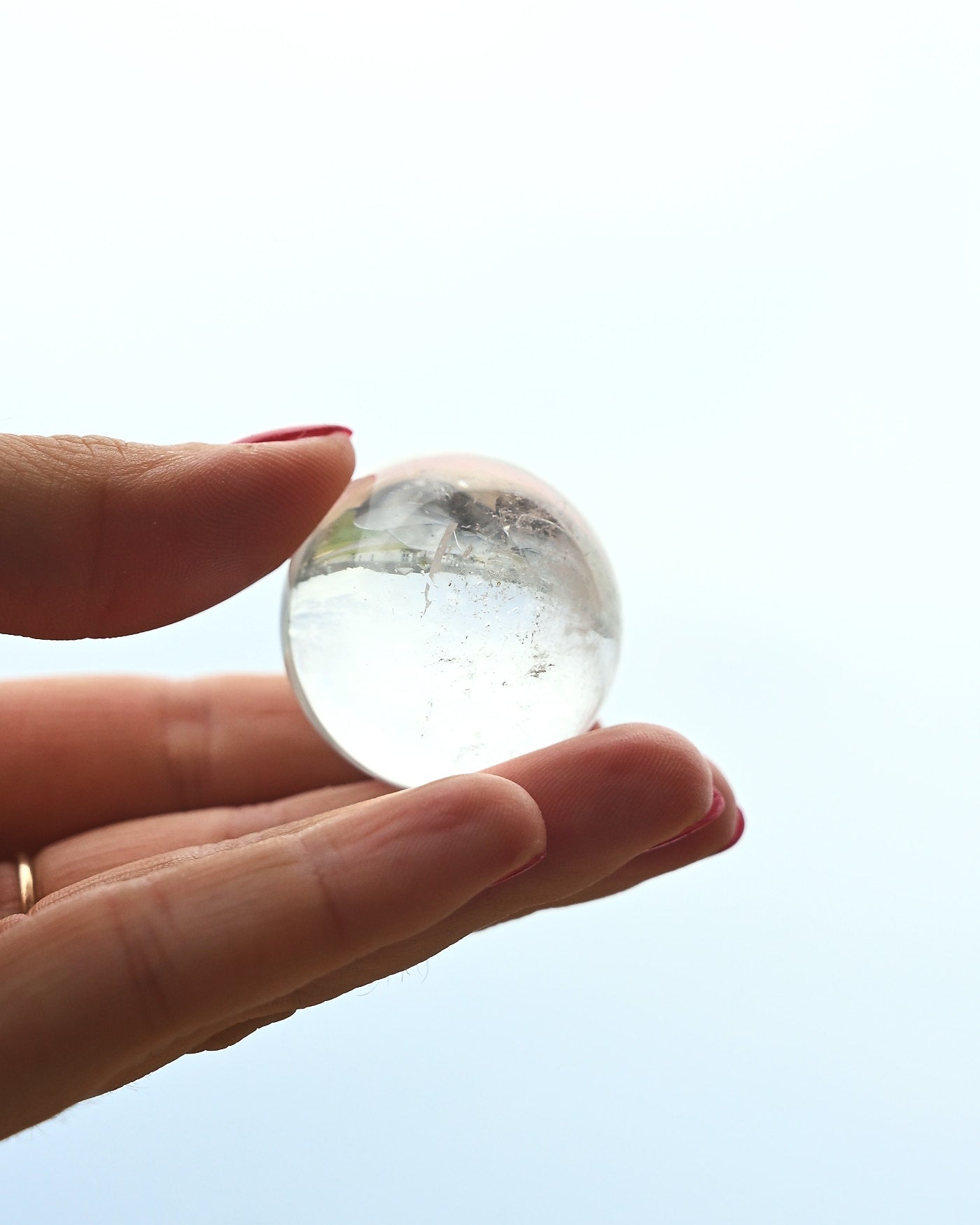 Mini Clear Quartz Sphere LG detail
