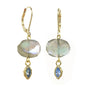 Labradorite and Blue Dangle Earring