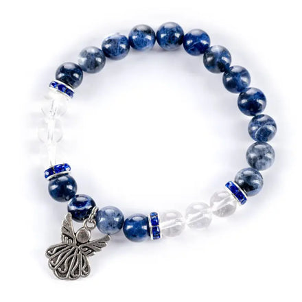 Serenity - Sodalite, Quartz & Angel Charm — Sodalite crystal specimen