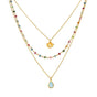 Tourmaline Triple Stone Necklace — 18kt Gold 20"