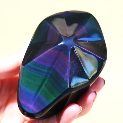 Rainbow Obsidian Double Heart + Star