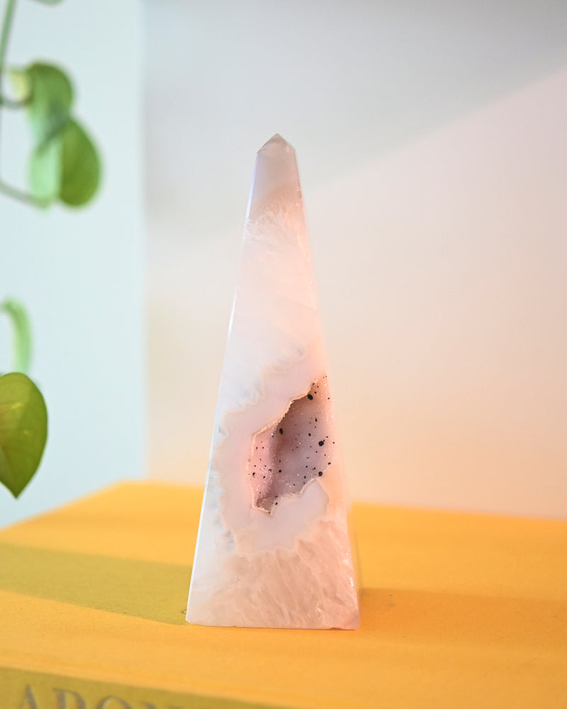Druzy Agate Obelisk 6 inch