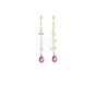 Herkimer Diamond & Pink Topaz Drop Earrings — 18k Gold Vermeil